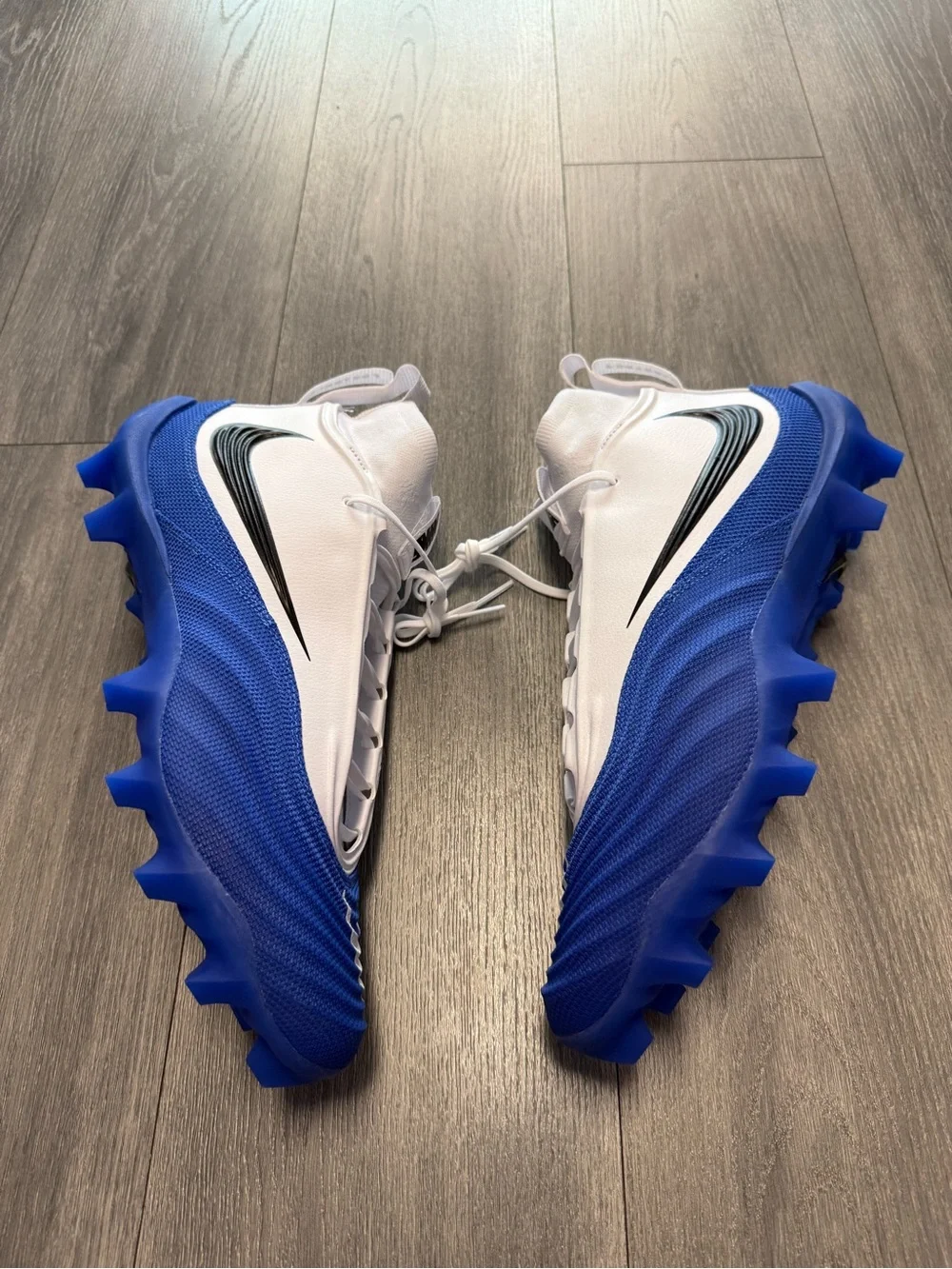 Nike Alpha Menace 5 Pro White Blue Football Cleats Men’s Size 15 HV7020-100 New